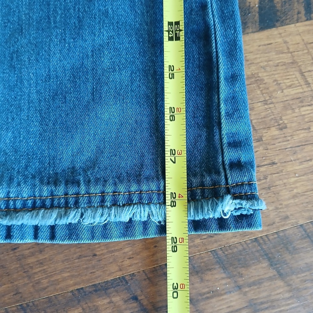 Easel Los Angeles Pieced Bandana Patchwork Fabric Flared Jeans Size S - Picture 13 of 16